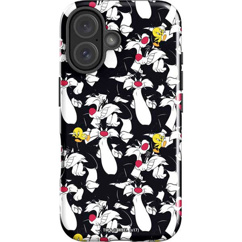 Looney Tunes Sylvester and Tweety Super Sized iPhone 16 Impact Case